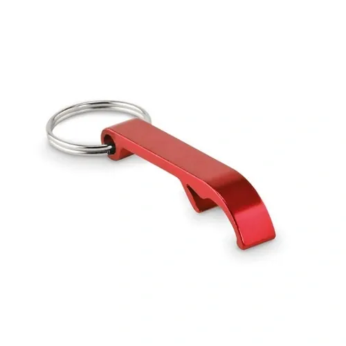 Abridor de botellas llavero aluminio reciclado brillante ref MO6923 - Front Rojo