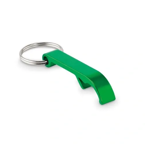Abridor de botellas llavero aluminio reciclado brillante ref MO6923 - Front Verde