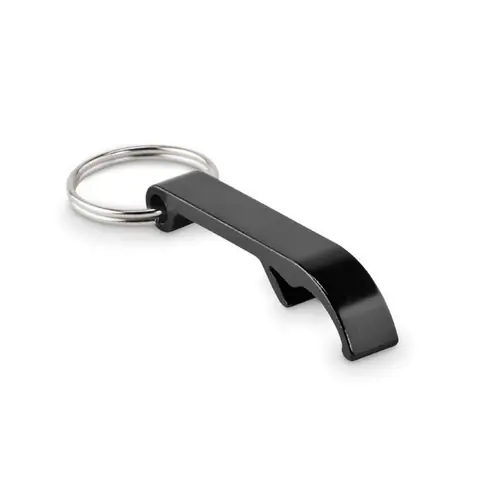 Abridor de botellas llavero aluminio reciclado brillante ref MO6923 - Negro