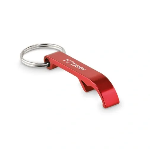 Abridor de botellas llavero aluminio reciclado brillante ref MO6923 - Printed Rojo