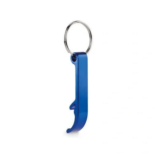 Abridor de botellas llavero aluminio reciclado brillante ref MO6923 - Side Azul