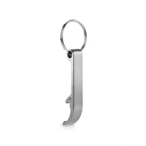 Abridor de botellas llavero aluminio reciclado brillante ref MO6923 - Side Plata