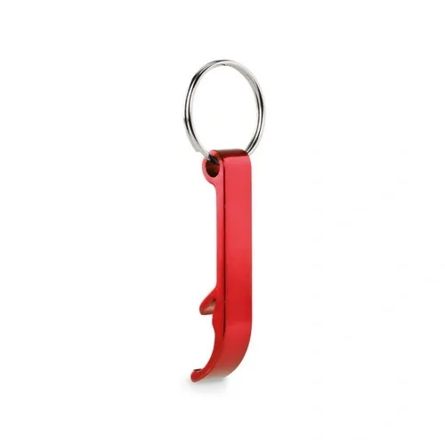 Abridor de botellas llavero aluminio reciclado brillante ref MO6923 - Side Rojo