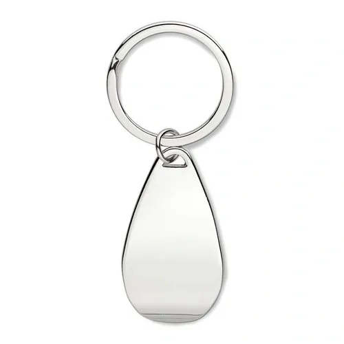 Llavero metálico con abridor de botellas ref MO8135 - Front Plata Brillo