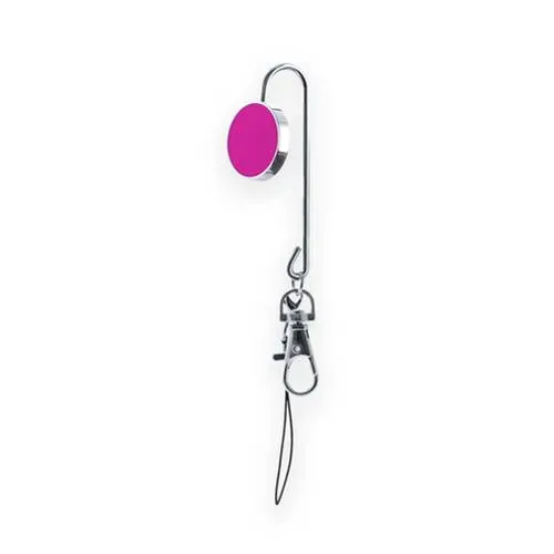 Llavero cuelgabolsos metálico con corona de colores ref 4526 - Fucsia