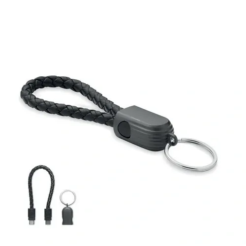 Llavero Bucle Cable Tipo C 60W Carga y Transferencia ref MO2647 - Negro