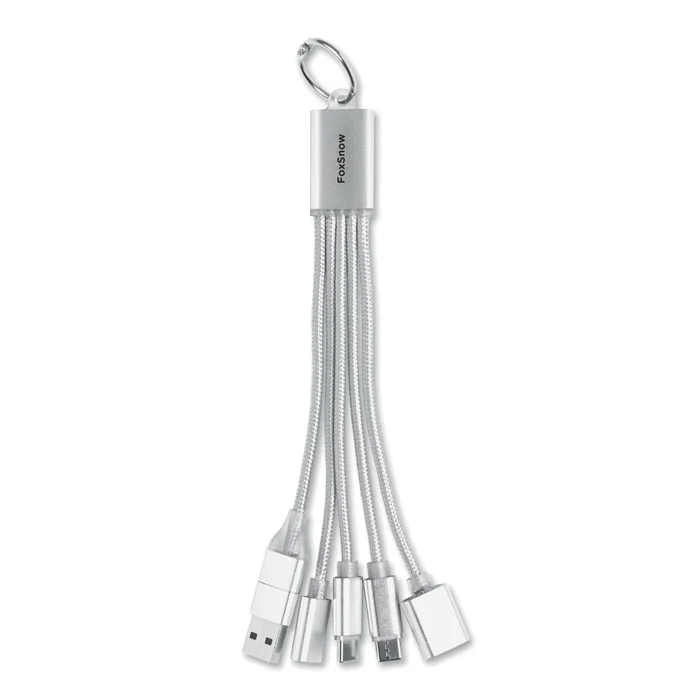 Llavero cable de carga 5 en 1 Hublue personalizable ref mo3150 - Plata 01