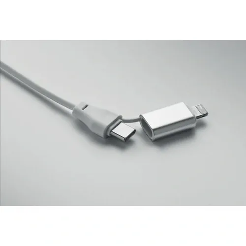 Set de cables 4 en 1 con llavero carga rápida 60W ref MO2451 - Blanco 3