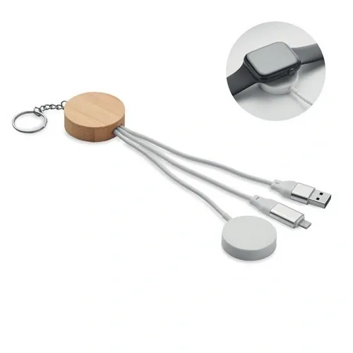 Set de cables 4 en 1 con llavero carga rápida 60W ref MO2451 - Blanco