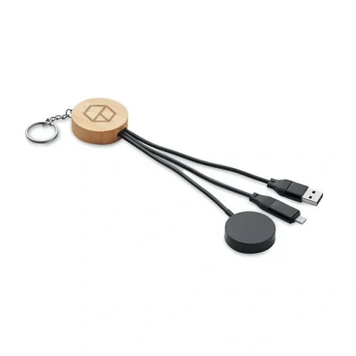 Set de cables 4 en 1 con llavero carga rápida 60W ref MO2451 - Negro Printed