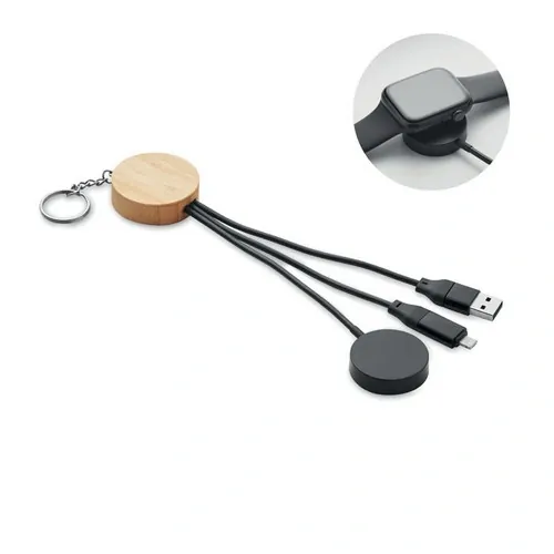 Set de cables 4 en 1 con llavero carga rápida 60W ref MO2451 - Negro