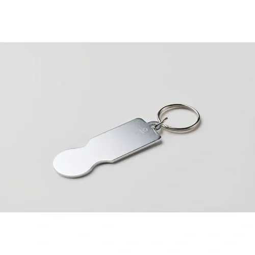 Llavero de aluminio reciclado con ficha para carro ref MO2407