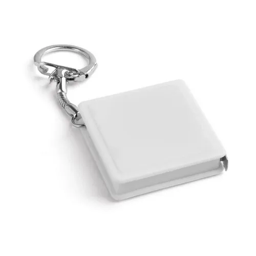 Llavero con flexómetro de 1 m práctico y compacto ref 94124 - Blanco