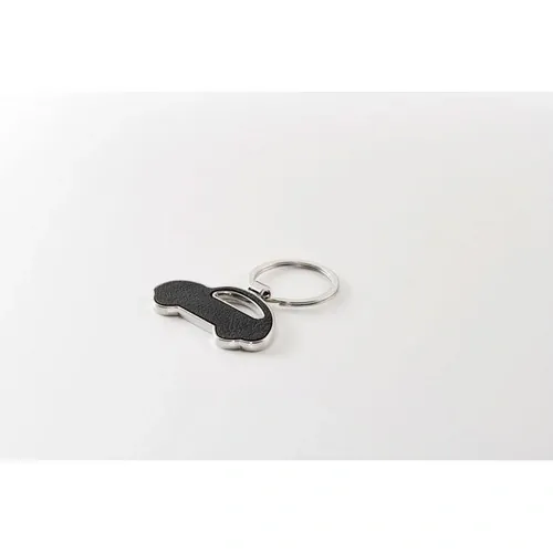 Llavero metálico coche con cuero sintético reciclado ref MO2539