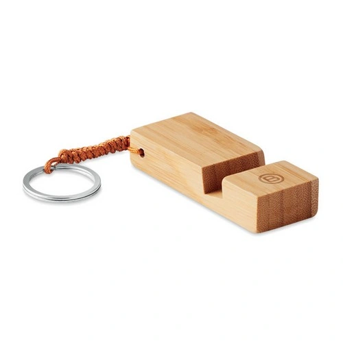 Llavero de bambú con soporte para teléfono ref MO9743