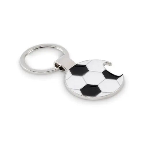 Llavero de fútbol con abridor personalizable para regalos ref MO2795 - Blanco Negro