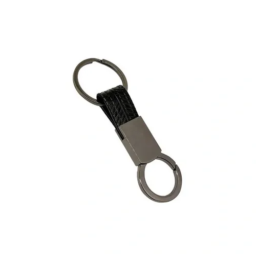 Llavero de metal con goma doble cara YOKO ref YO14 - Negro