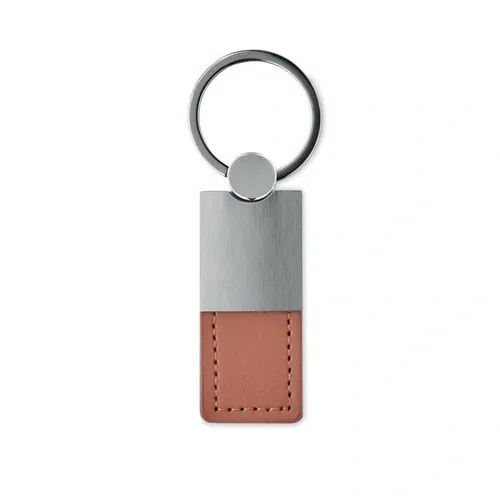 Llavero de metal y piel PU elegante y duradero ref AR1589 - Marron Back
