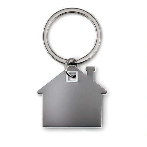 Llavero casa acero inoxidable y plástico ABS ref MO8877