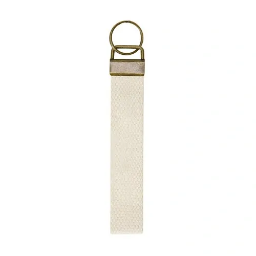 Llavero Kendra clásico con cinta personalizable y metal envejecido ref 22187 - Natural