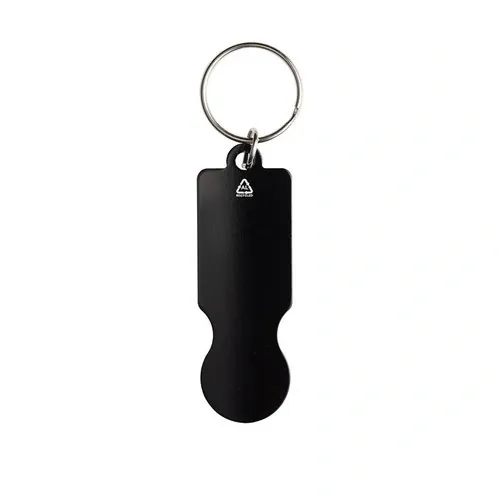Llavero moneda de aluminio reciclado con gran superficie ref FE23
