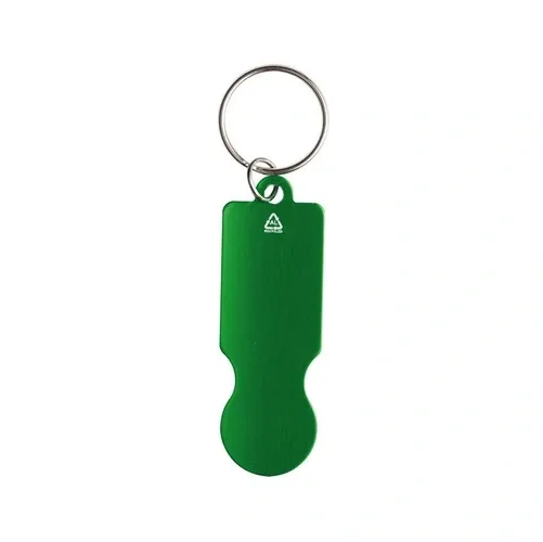 Llavero moneda de aluminio reciclado con gran superficie ref FE23