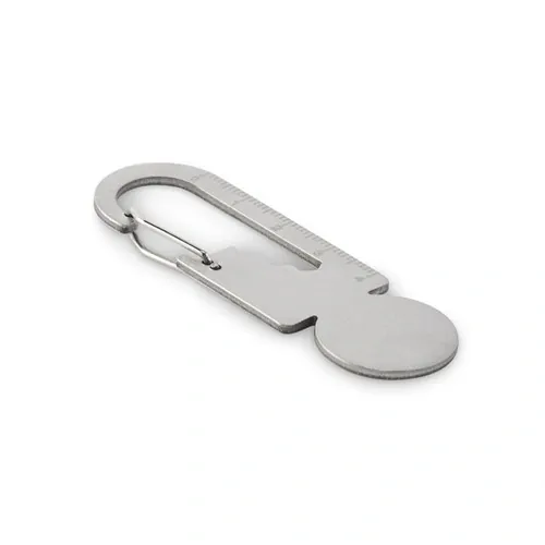 Llavero de acero inoxidable reciclado con herramienta multifunción ref MO2337 - Plata
