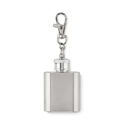 Llavero petaca acero inoxidable 28 ml ref MO2152 - Front Plata