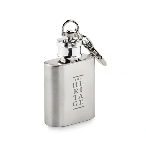 Llavero petaca acero inoxidable 28 ml ref MO2152 - Printed Plata
