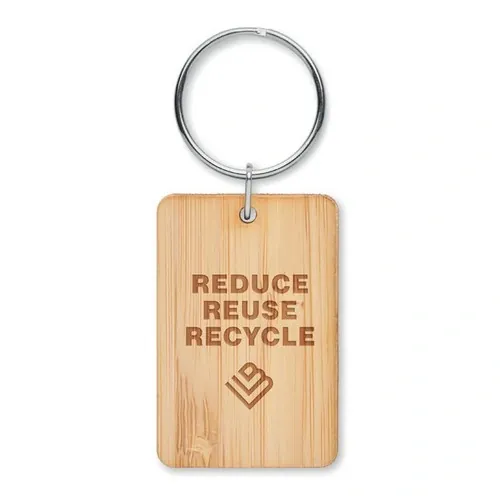 Llavero rectangular de bambú ecológico ref MO6978 - Printed Madera