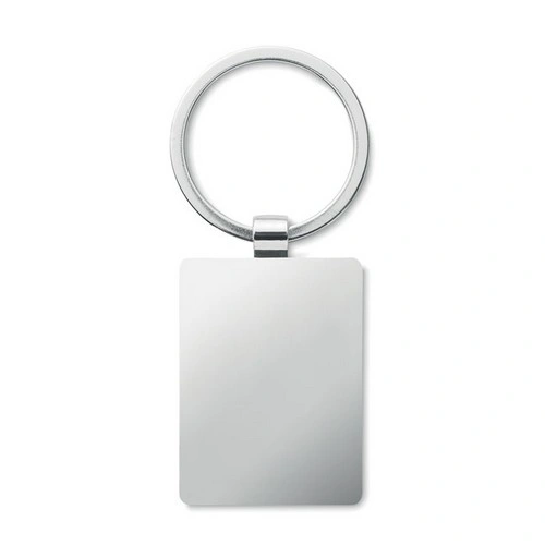 Llavero rectangular de zinc con cara de bambú ref MO9961