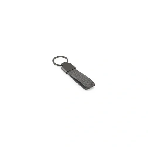 Llavero rectangular de metal y rPET reciclado con anilla ref 95098 - Gris Oscuro