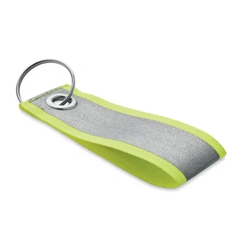 Llavero reflectante de poliéster para promociones ref MO2104 - Amarillo Fluorescente
