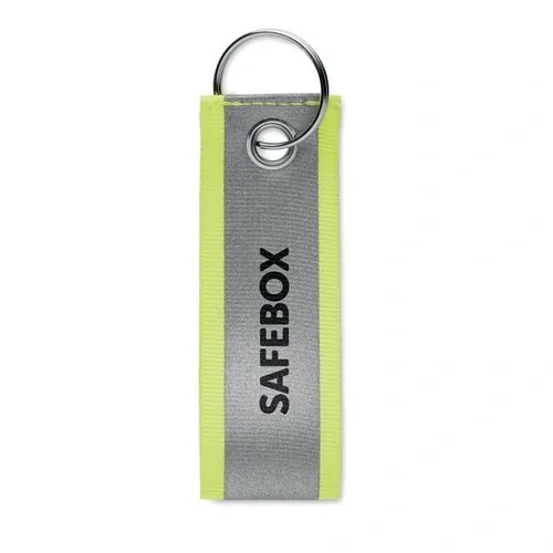 Llavero reflectante de poliéster para promociones ref MO2104 - Printed Amarillo Fluorescente