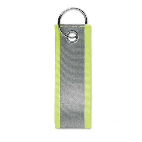 Llavero reflectante de poliéster para promociones ref MO2104 - Side Amarillo Fluorescente