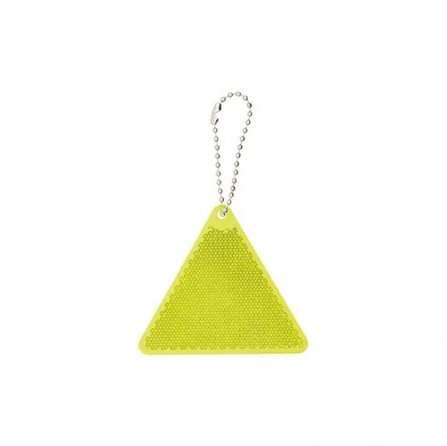 Llavero reflectante triangular en ABS amarillo y blanco ref SN14 - Amarillo