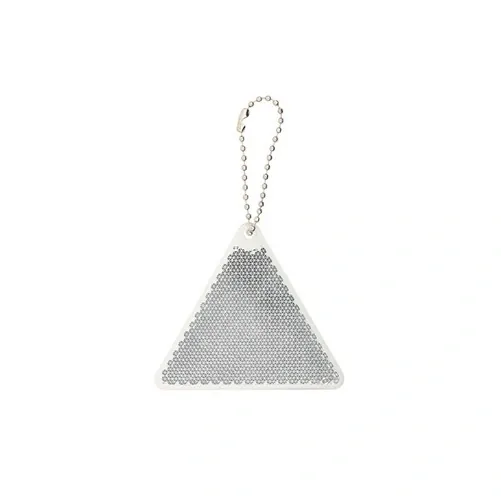 Llavero reflectante triangular en ABS amarillo y blanco ref SN14 - Blanco