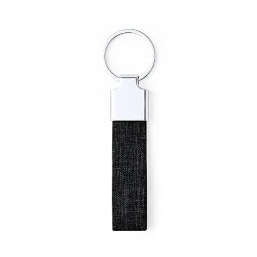 Llavero elegante con cinta RPET reciclada ref 1896 - Negro