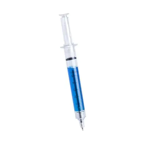 Bolígrafo jeringuilla diseño original con tinta azul ref 3708 - Azul