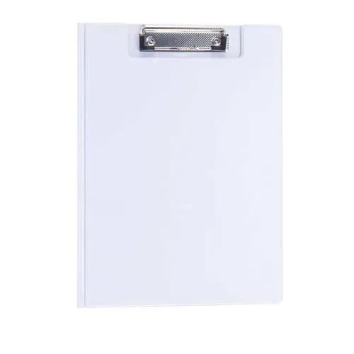 Carpeta de pinza con bolsillo transparente en suave PVC ref 3774 - Blanco