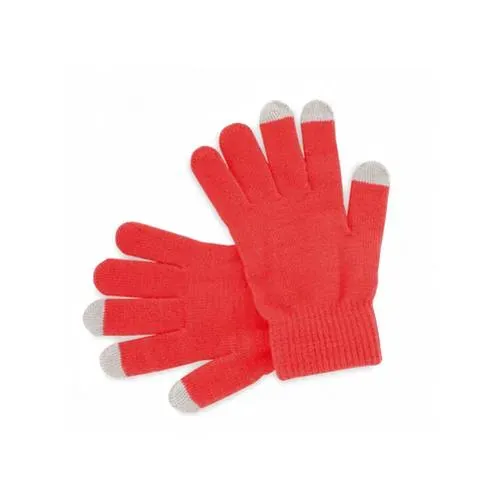 Guantes táctiles cálidos y suaves para pantallas ref 4010 - Rojo