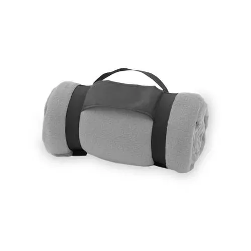 Manta polar fleece anti-pilling con asa de transporte ref 9248 - Gris