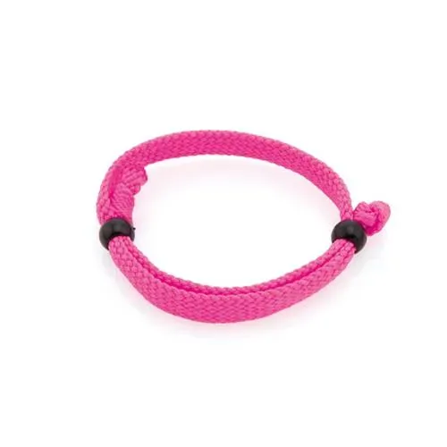 Pulsera ajustable en poliéster con nudo y accesorio ref 4123 - Fucsia