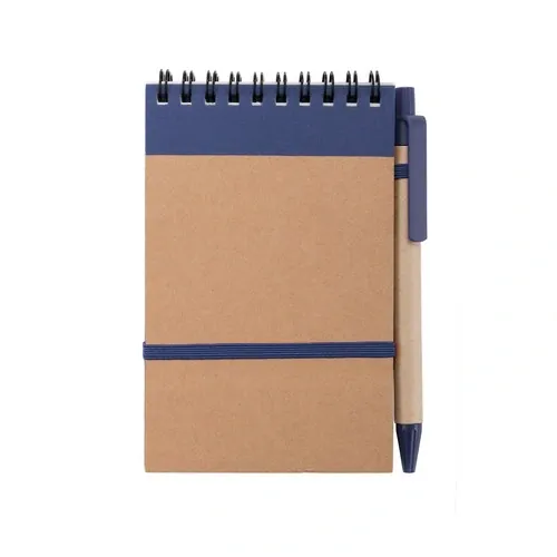 Libreta de anillas ecológica con bolígrafo incluido ref 3190 - Marino