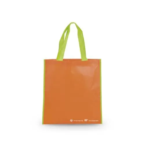 Bolsa PET reciclado con asas largas y resistentes ref 9848 - Naranja