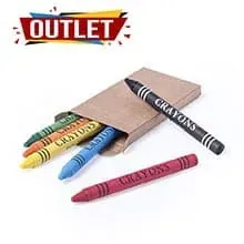 Set de 6 ceras de colores vibrantes en caja natural ref 8719 - Outlet