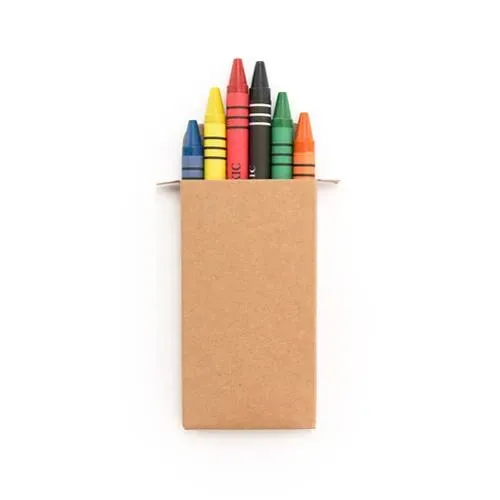 Set de 6 ceras de colores vibrantes en caja natural ref 8719 - S C