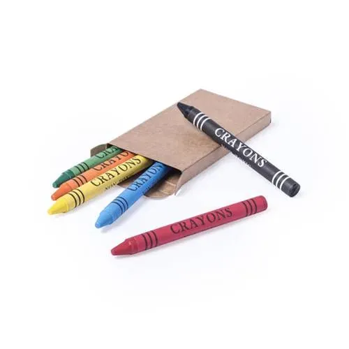 Set de 6 ceras de colores vibrantes en caja natural ref 8719 - vista 1