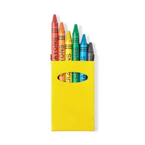 Set de 6 ceras brillantes en caja de cartón ref 9831 - Amarillo