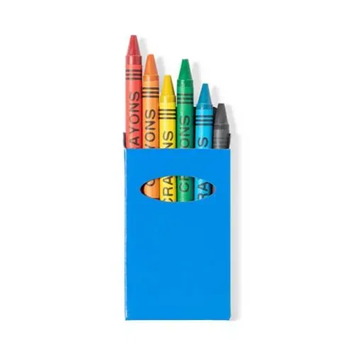 Set de 6 ceras brillantes en caja de cartón ref 9831 - Azul